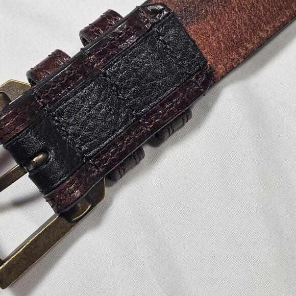 Allen Edmonds Men 42 Belt Black and Brown Leather Made In USA Casual Dress 99701 - Picture 5 of 8